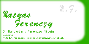 matyas ferenczy business card
