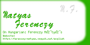 matyas ferenczy business card